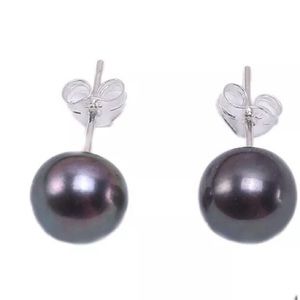 Authentic 8mm Tahitian Black Pearl 925 Silver